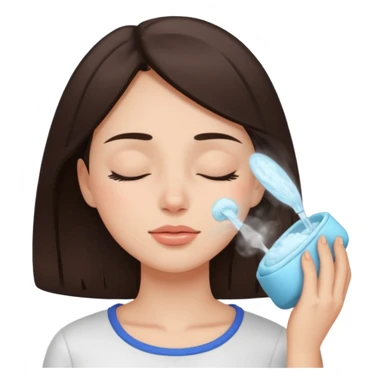 girl brunette getting a deep facial cleansing eyes closed sticker