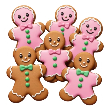 christmas gingerbreads pastel pink sticker