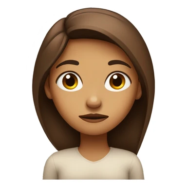 girl with brown her with folded arms and grumpy face sticker