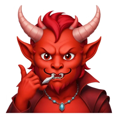 Creppy devil and shushing someone  🤫 like there figer over there mouth  like there lip is closed and the figers over and not useing the middle finger  sticker