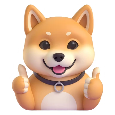 shiba inu showing thumbs up sticker