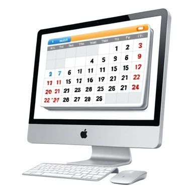 calendar and booking icons on iMac monitor sticker