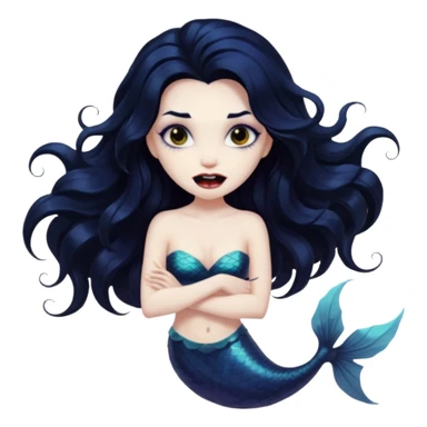 Black vampire mermaid sticker