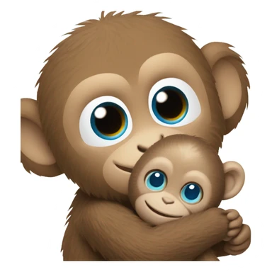 Light brown body, light blue eyes, baby monkey, jellycat stuffed animal sticker