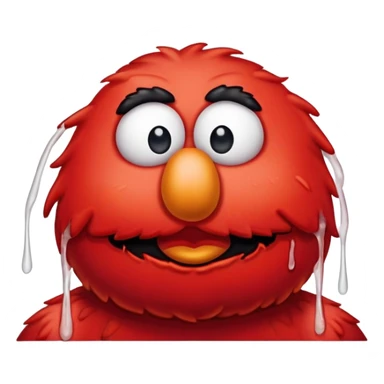 A sad Elmo with tears in his eyes, looking down sticker