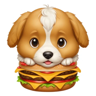 Cute Puppy eating Mcdonalds sticker