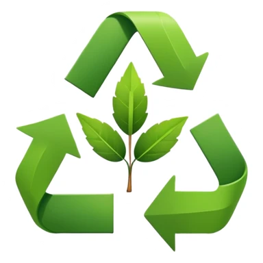 green leaf and recycling arrows symbolizing sustainability in logistics sticker