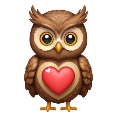 Owl holding hearts sticker