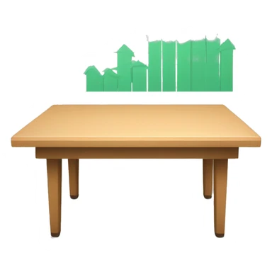 table with a graph in which the arrow goes up and down sticker