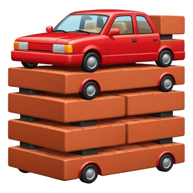An auto which is full of bricks sticker