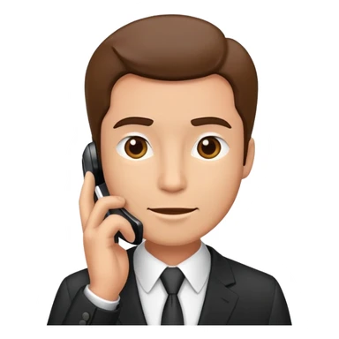 Professional salesman in business suit talking on smartphone sticker