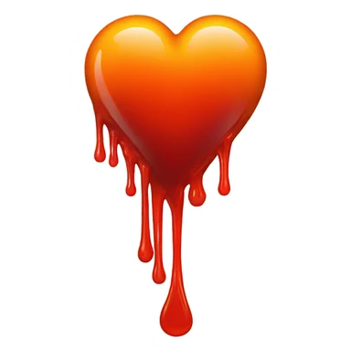 dripping bleeding red heart glowing red orange warmth sticker