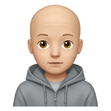 Bald boy in hoody sticker