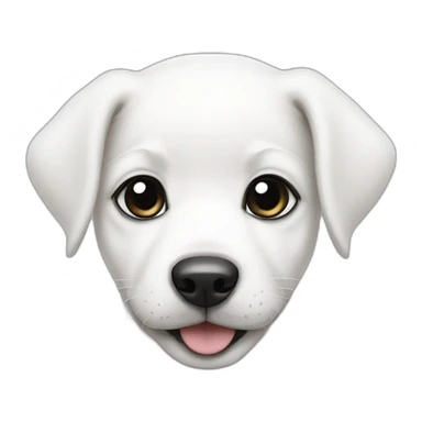 white puppy with two black spots sticker
