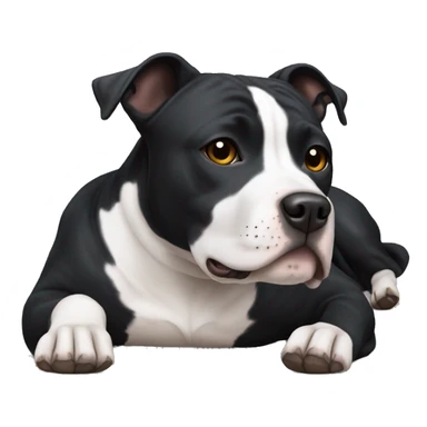 black staffordshire terrier lying down sticker