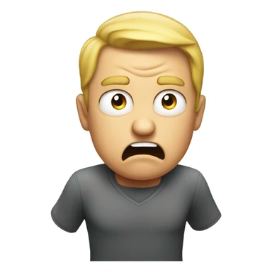 Angry man pointing to a fart sticker