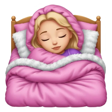 Garota dormindo, cama pink sticker