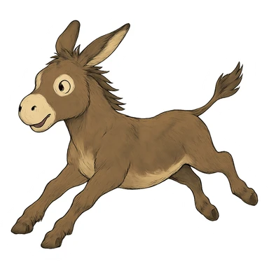 ghibli style donkey flying in the air sticker