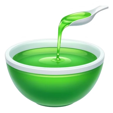 white bowl of green liquid, vibrant, simple, clear sticker
