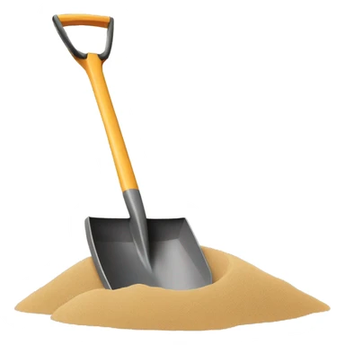 a shovel digging in sand sticker