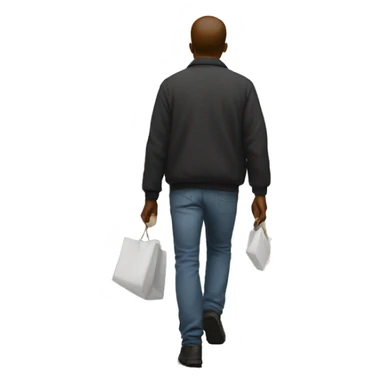 person walking away from art painting sticker