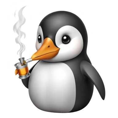 Penguin smoking a bong sticker