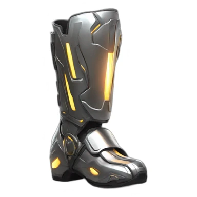 futuristic armored Omega Energy boots radiating omega energy sticker