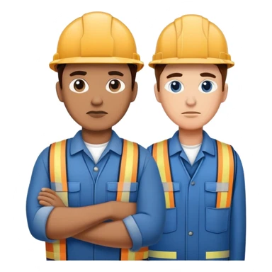 blue collar workers photorealistic serious sticker