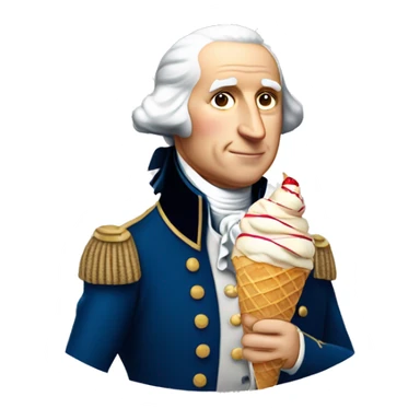 george washington eating ice cream sticker