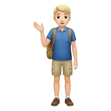 confused tourist full body, normal clothes sticker