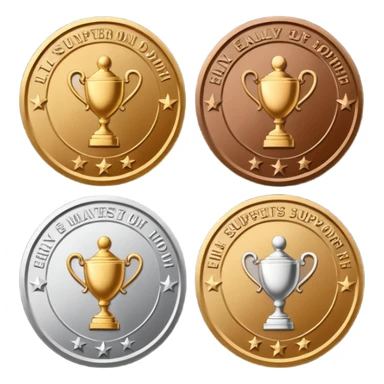 You have to make 3 emblems:

1) Bronze Early Supporter
2) Silver Early Supporter
3) Gold Early Supporter

Make sure the text is clearly engraved into a medal made of each corresponding emblem sticker