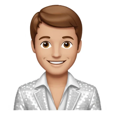 Peter Allen with Brown Hair, White Sequin Outfit sticker