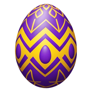 decor egg, symmetry pattern, purple and yellow sticker