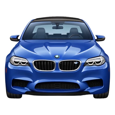 Dark blue Bmw M5, Emoji style sticker