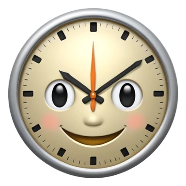 A clock smiling and handsome and playful too sticker