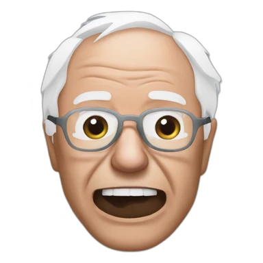 bernie sanders with mouth mask sticker
