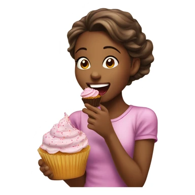  Girl eating cupcake  sticker