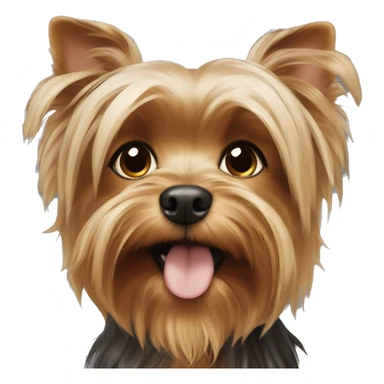 Yorkshire Terrier dog being held by a white girl with long wavy brown hair sticker