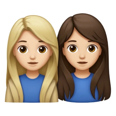 bestiess one with dark brown hair and one with dirty blonde hair long hair for both of them sticker
