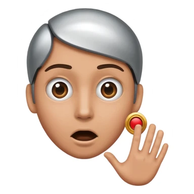 лицо удивленного человека сбоку, которого притягивает  магнит sticker