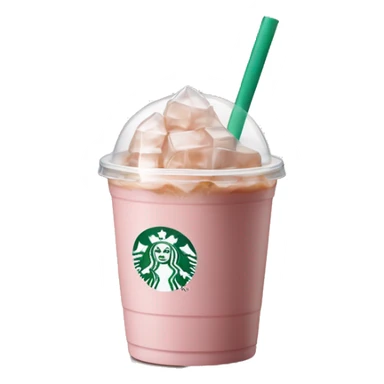 light pink starbucks ice coffee with ice cubes sticker
