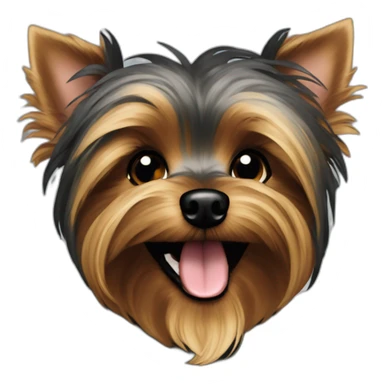 Dog Yorkshire terrier happy dark color sticker