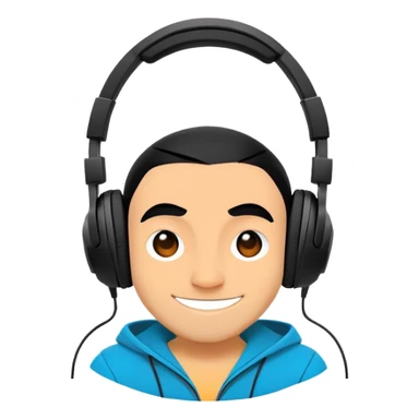 Sprunki character from Incredibox, cute cartoon mascot with headphones sticker