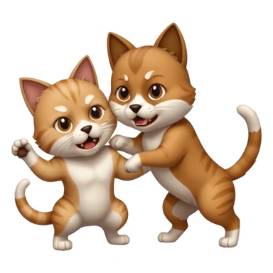 cat fight with dog sticker