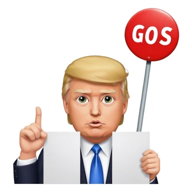 Donald trump holding a sign saying Go Tess  sticker