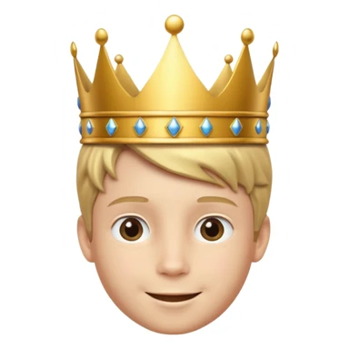 Royal Kid boy with fancy crown head 3d only face half rotate sticker