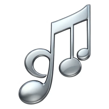 music note with a chromic metal texture sticker