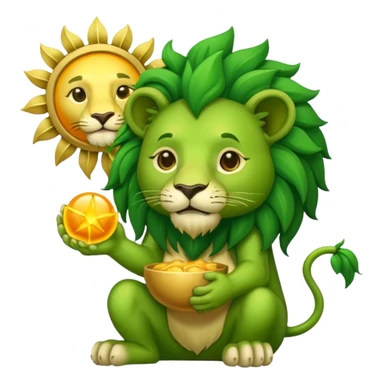 Alchemist style green lion eating sun sticker