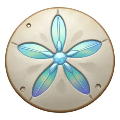 white iridescent sand-dollar sticker
