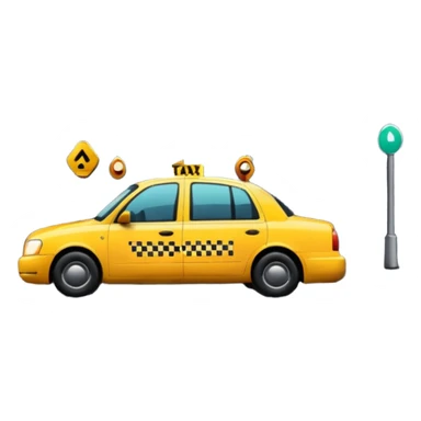 City Rain Scenes, Taxi reflection + puddle. sticker